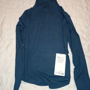Blue Long Sleeve Turtleneck Top